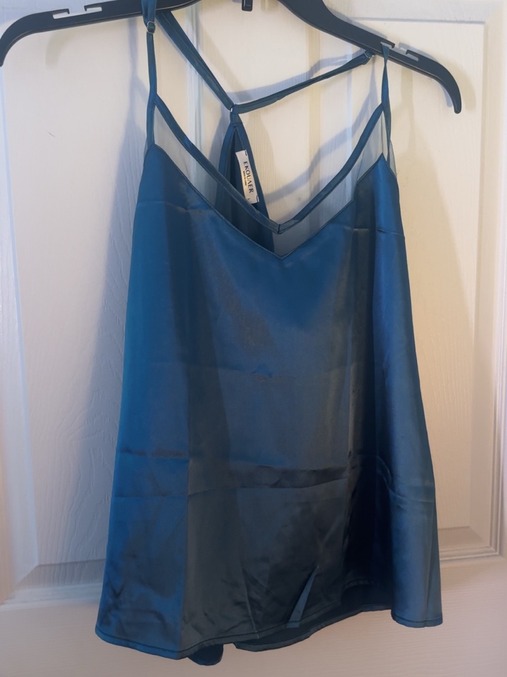 Express Blue Satin Strappy Cami
